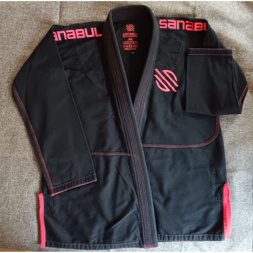 Ju-Jitsu Suit New Sanabul No Belt Black And Red Size A4